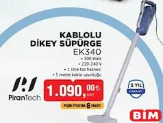 PİRANTECH EK340 KABLOLU DİKEY SÜPÜRGE PİRANTECH EK340 KABLOLU DİKEY SÜPÜRGE